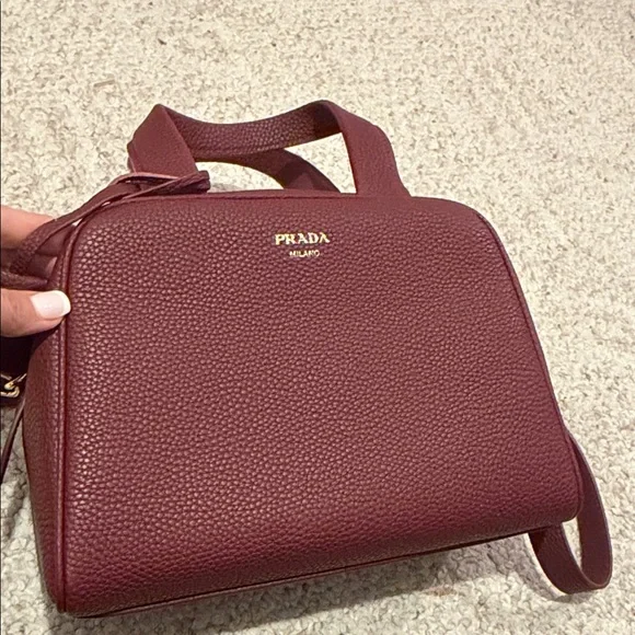Prada Maroon Leather Crossbody Bag - Picture 1 of 7
